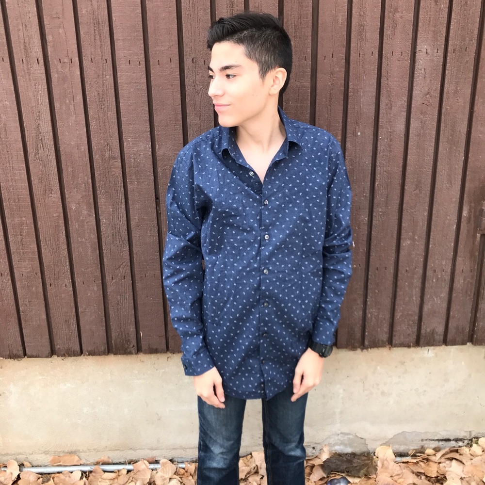 Men's Bandana Design LongSleeve Button Up.